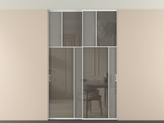 Перегородка Mosaic внутри проёма скрытое крепление в потолок 2 створки