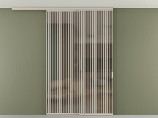 Перегородка Formato вдоль стены на потолок 2 створки с синхронным механизмом