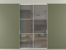 Перегородка Formato внутри проёма скрытое крепление в потолок 2 створки