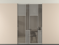 Перегородка Mosaic внутри проёма скрытое крепление в потолок 2 створки