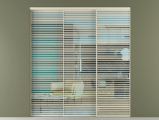 Перегородка Formato внутри проёма 3 створки с синхронным механизмом