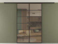 Перегородка Formato вдоль стены на потолок 2 створки