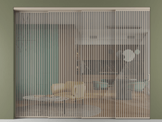 Перегородка Formato внутри проёма 4 створки с синхронным механизмом