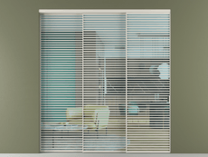 Перегородка Formato внутри проёма 3 створки с синхронным механизмом