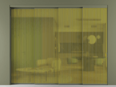 Перегородка Formato внутри проёма 4 створки с синхронным механизмом