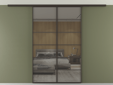 Перегородка Formato вдоль стены на потолок 2 створки