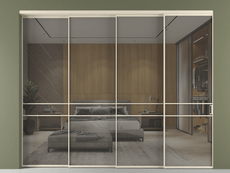 Перегородка Formato внутри проёма 4 створки с синхронным механизмом