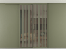 Перегородка Formato вдоль стены на потолок 2 створки с синхронным механизмом