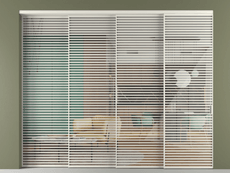 Перегородка Formato внутри проёма 4 створки с синхронным механизмом