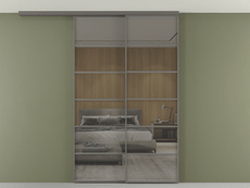 Перегородка Formato вдоль стены на потолок 2 створки с синхронным механизмом