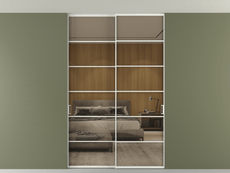 Перегородка Formato внутри проёма скрытое крепление в потолок 2 створки