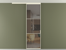 Перегородка Formato вдоль стены на потолок одностворчатая