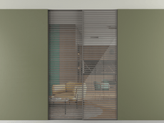 Перегородка Formato внутри проёма скрытое крепление в потолок 2 створки