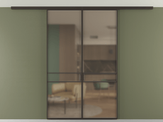 Перегородка Formato вдоль стены на потолок 2 створки