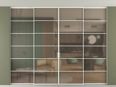 Перегородка Formato внутри проёма четырёхстворчатая со скрытым креплением в потолок