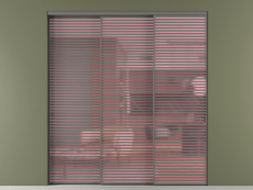 Перегородка Formato внутри проёма 3 створки с синхронным механизмом