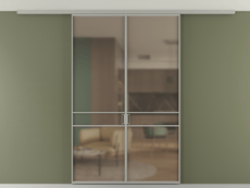 Перегородка Formato вдоль стены на потолок двустворчатая