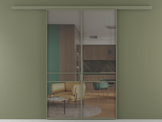 Перегородка Formato вдоль стены двустворчатая