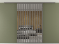 Перегородка Formato вдоль стены на потолок двустворчатая