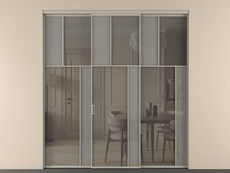 Перегородка Mosaic внутри проёма трёхстворчатая