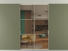 Перегородка Formato внутри проёма двустворчатая со скрытым креплением в потолок