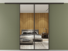 Перегородка Formato вдоль стены на потолок 2 створки