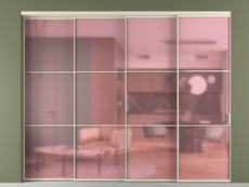 Перегородка Formato внутри проёма 4 створки с синхронным механизмом