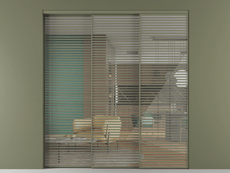 Перегородка Formato внутри проёма 3 створки с синхронным механизмом