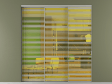 Перегородка Formato внутри проёма 3 створки с синхронным механизмом