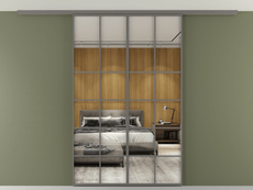 Перегородка Formato вдоль стены на потолок 2 створки