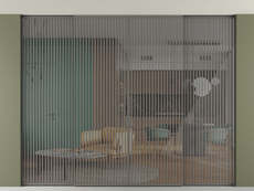 Перегородка Formato внутри проёма скрытое крепление в потолок 4 створки