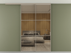 Перегородка Formato вдоль стены на потолок 2 створки с синхронным механизмом