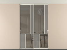 Перегородка Mosaic внутри проёма двустворчатая со скрытым креплением в потолок