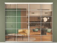 Перегородка Formato внутри проёма 4 створки