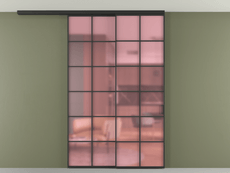 Перегородка Формато вдоль стены на потолок 2 створки с синхронным механизмом