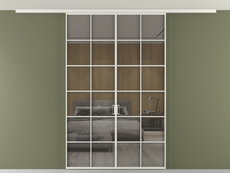 Перегородка Formato вдоль стены на потолок двустворчатая