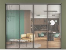 Перегородка Formato внутри проёма 4 створки