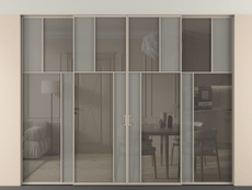 Перегородка Mosaic внутри проёма четырёхстворчатая со скрытым креплением в потолок