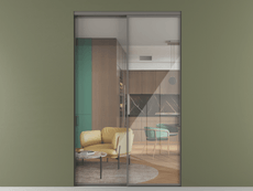 Перегородка Formato внутри проёма 2 створки