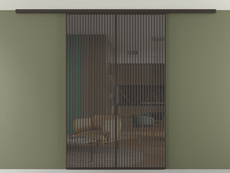 Перегородка Formato вдоль стены на потолок двустворчатая