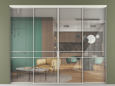 Перегородка Formato внутри проёма 4 створки