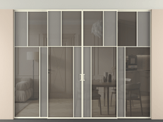 Перегородка Mosaic внутри проёма четырёхстворчатая со скрытым креплением в потолок