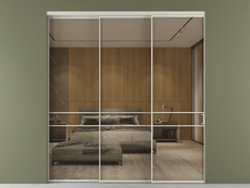 Перегородка Formato внутри проёма 3 створки с синхронным механизмом