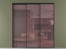 Перегородка Formato внутри проёма 3 створки с синхронным механизмом