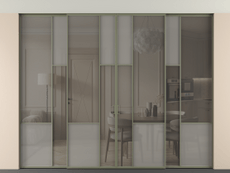 Перегородка Mosaic внутри проёма скрытое крепление в потолок 4 створки