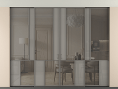 Перегородка Mosaic внутри проёма скрытое крепление в потолок 4 створки