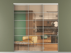 Перегородка Formato внутри проёма 3 створки с синхронным механизмом