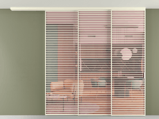 Перегородка Formato вдоль стены на потолок 3 створки с синхронным механизмом