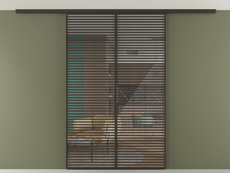 Перегородка Formato вдоль стены на потолок 2 створки