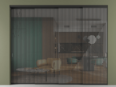 Перегородка Formato внутри проёма 4 створки с синхронным механизмом